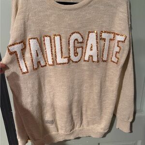 Simply Southern Cream Sweater with Gold Accents